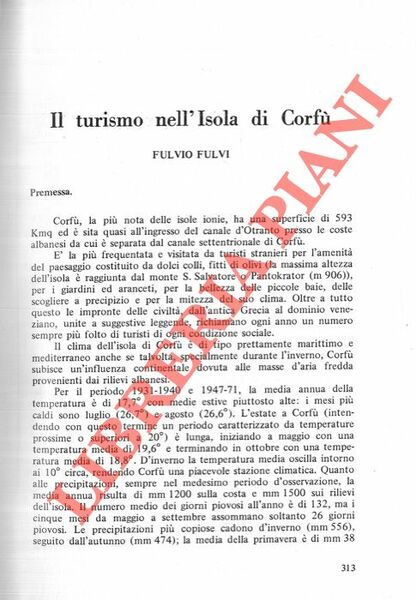 Il turismo nell'isola di Corfù.