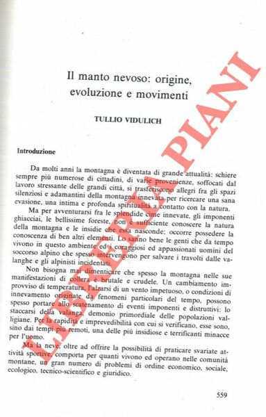 Il manto nevoso: origine, evoluzione e movimenti.