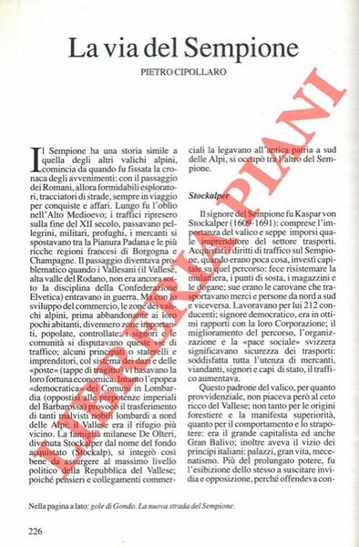 La via del Sempione.