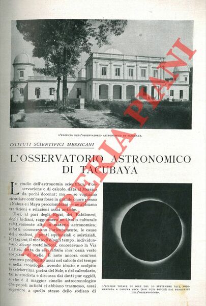 L'Osservatorio Astronomico di Tacubaya.