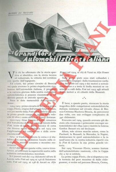 Le Grandi Corse Automobilistiche Italiane.