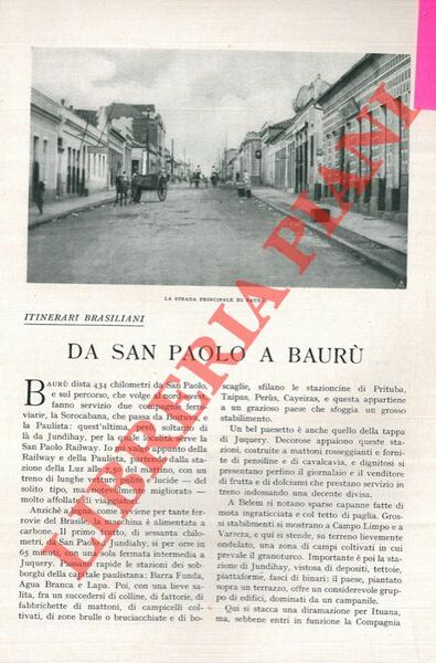 Itinerari brasiliani. Da San Paolo a Baurù.