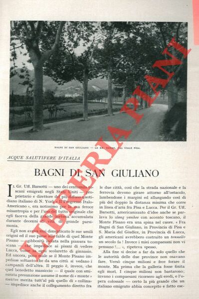 Acque salutifere d'Italia. Bagni di San Giuliano.
