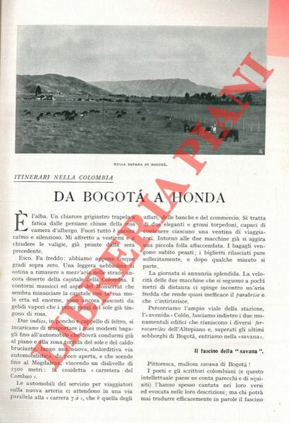 Itinerari nella Colombia. Da Bogotà a Honda.