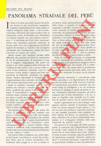 Panorama stradale del Perù.