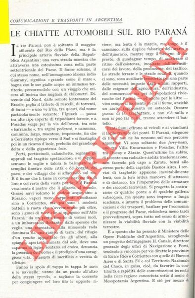 Comunicazioni e trasporti in Argentina. Le chiatte automobili sul rio …