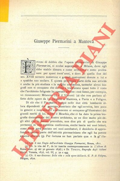 Giuseppe Piermarini a Mantova.