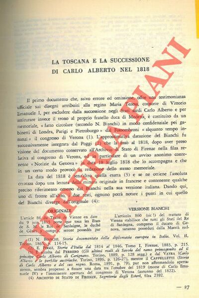 La Toscana e la successione di Carlo Alberto nel 1848.