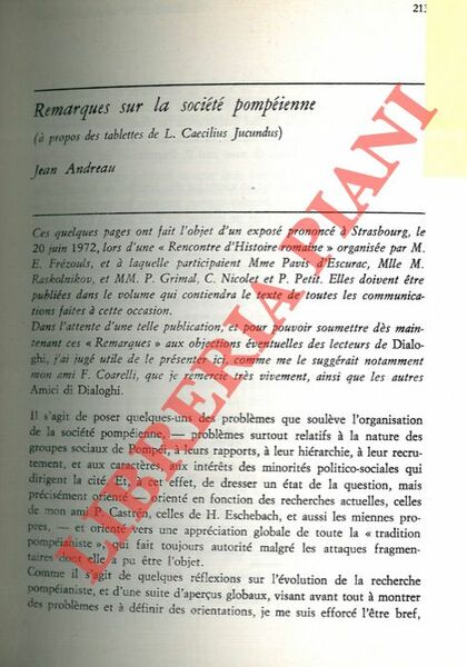 Remarques sur la societé pompeienne (à propos des tablettes de …