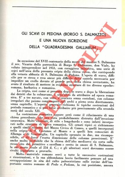 Gli scavi di Pedona (Borgo S. Dalmazzo) e una nuova …