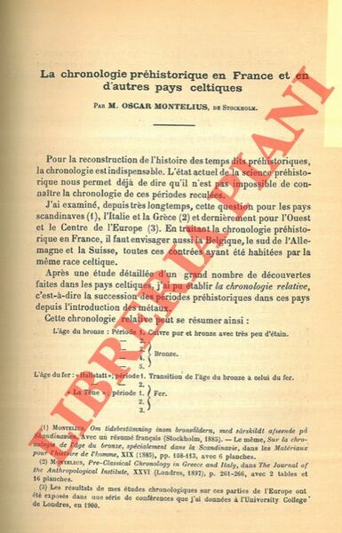 La chronologie préhistorique en France et en d'autres pays celtiques.