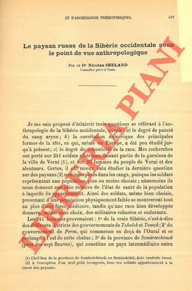 Le paysan russe de la Sibérie occidentale sous le point …