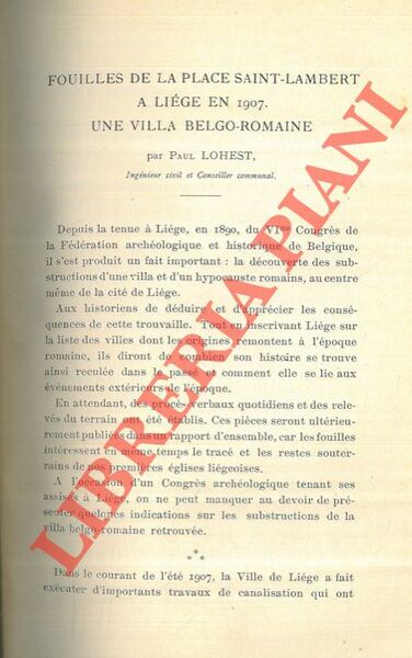 Fouilles de la Place Saint-Lambert à Liège en 1907. Une …