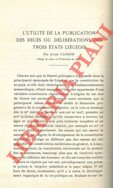 L'utilité de la publication des rèces où délibérations des trois …