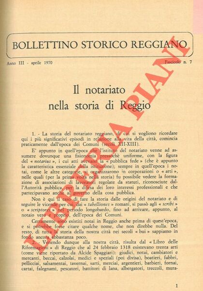 Il notariato nella storia di Reggio.