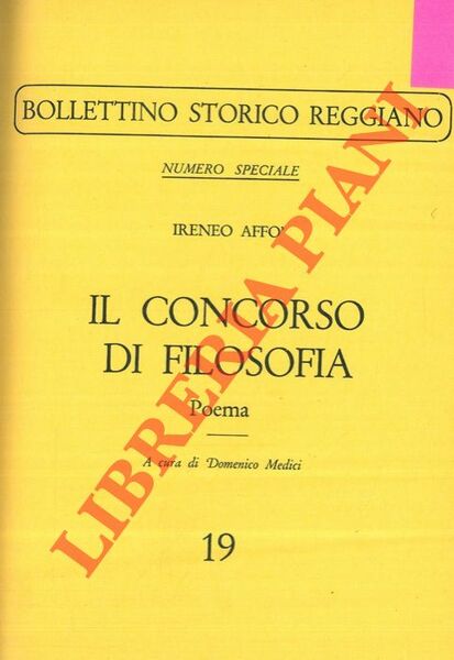 Il concorso di filosofia. Poema. A cura di Domenico Medici.