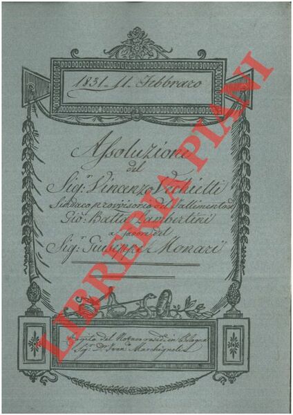 Assoluzione per una bottega posta sotto il voltone detto Della …