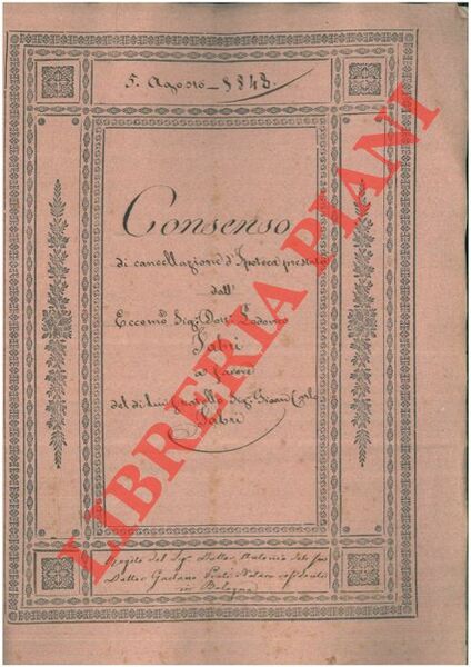 Consenso di cancellazione d'Ipoteca.