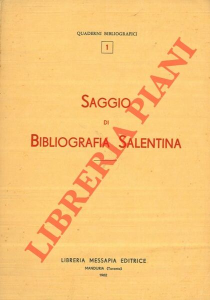 Saggio di Bibliografia salentina.