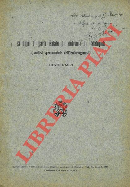 Sviluppo di parti isolate di embrioni di Cefalopodi (Analisi sperimentate …