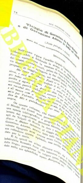 Viaggio di Geronimo da Santo Stefano e di Geronimo Adorno …
