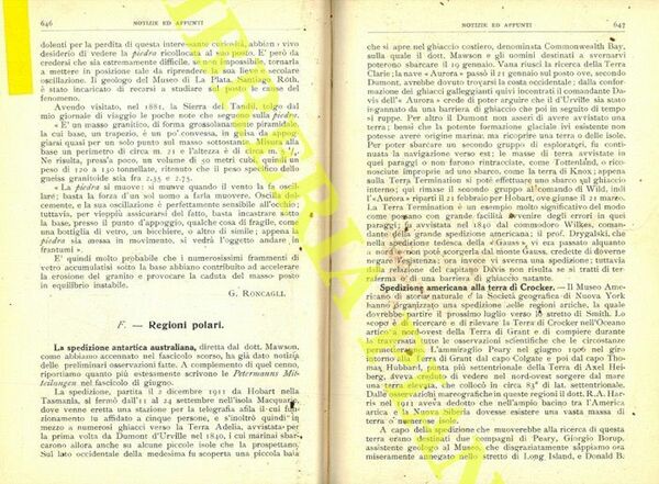 La spedizione antartica australiana. Spedizione americana alla terra di Crocker. …