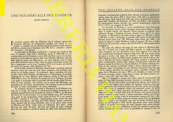 Uno sguardo alle due Rhodesie.