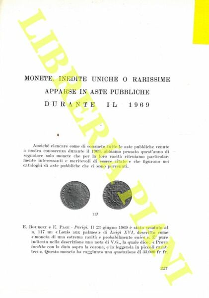 Monete, inedite uniche o rarissime, apparse in aste pubbliche durante …