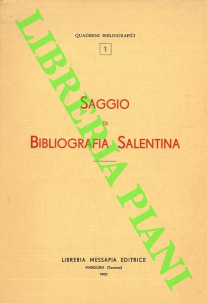 Saggio di Bibliografia salentina.