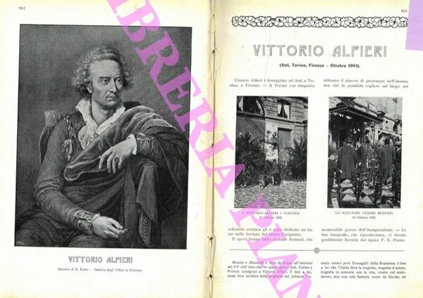 Vittorio Alfieri (Asti,. Torino, Firenze - Ottobre 1903)