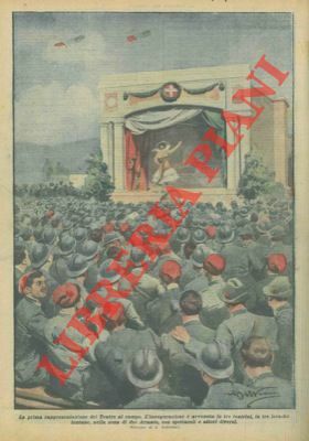 Una prima rappresentazione di teatro nelle zone della battaglia, per …