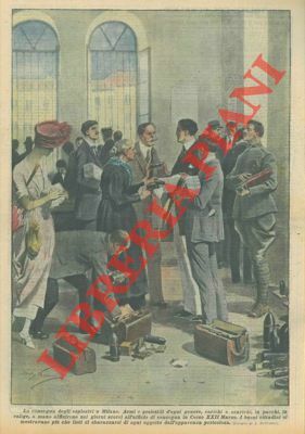 La consegna delle armi ed esplosivi all'apposito ufficio di Milano.