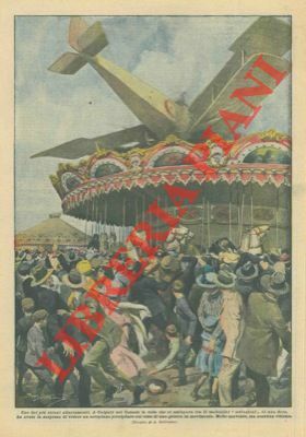 Aeroplano precipita sul tetto di una giostra in movimento.