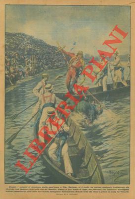 Pittoresca festa di pescatori sul Danubio, a Ulm in Baviera, …