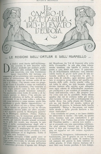 Il campo di battaglia più elevato d'Europa. Le regioni dell'Ortler …