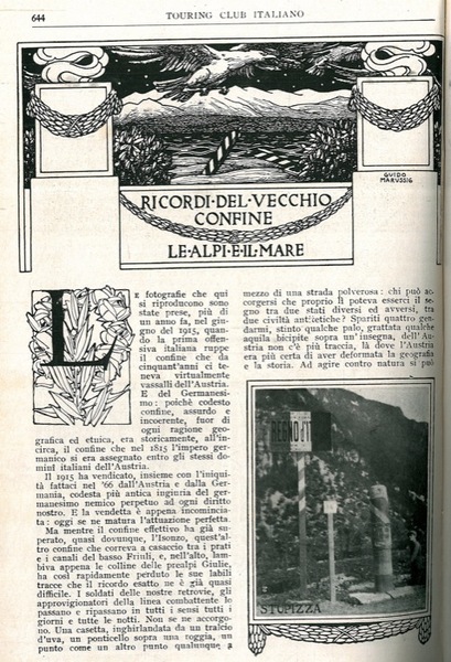 Ricordi del vecchio confine. Le Alpi e il mare.