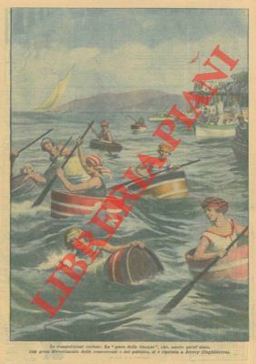 La "gara delle tinozze" a Jersey (Inghilterra).