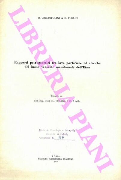 Rapporti petrogenetici tra lave porfiriche ed afiriche del basso versante …