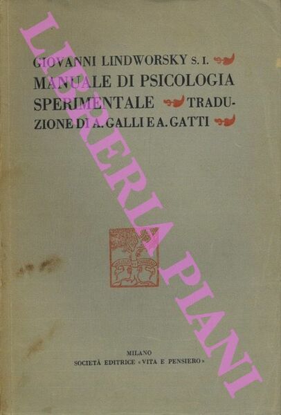 Manuale di psicologia sperimentale.