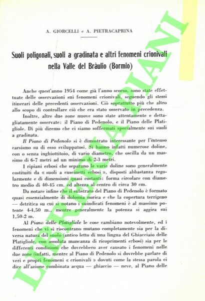 Suoli poligonali, suoli a gradinata e altri fenomeni crionivali nella …