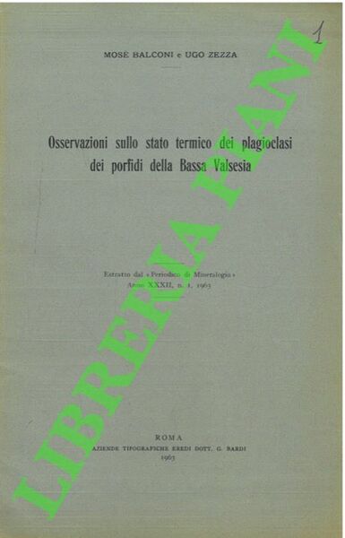Osservazioni sullo stato termico dei plagioclasi dei porfidi della Bassa …
