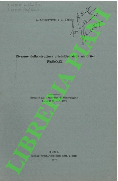 Riesame della struttura cristallina della nadorite PbSbO2Cl.