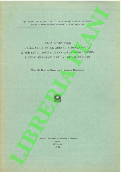 Sulla estensione della serie delle arenarie di Casanova a Sud-Est …