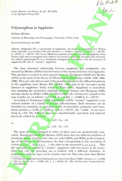 Polymorphism in Sapphirine.