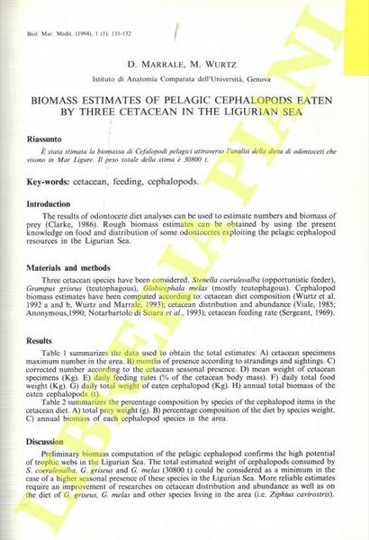 Biomass estimates of Pelagic -cephalopods eaten by three cetacean in …