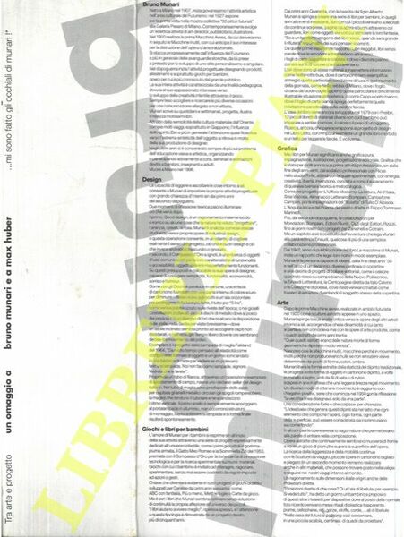 Tra arte e progetto . Un omaggio a Bruno Munari …
