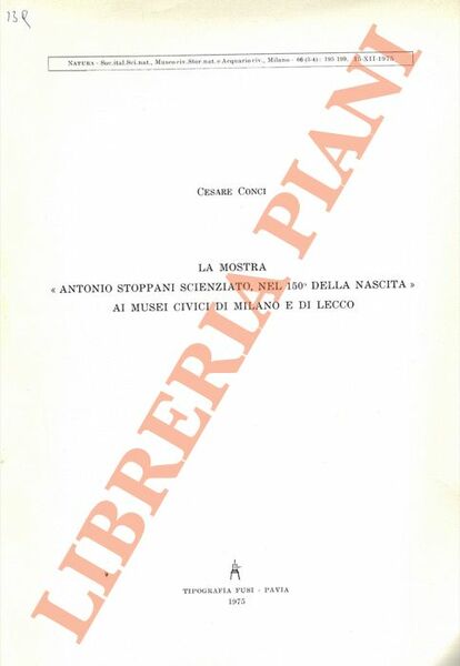 La mostra "Antonio Stoppani scienziato, nel 150° della nascita" ai …