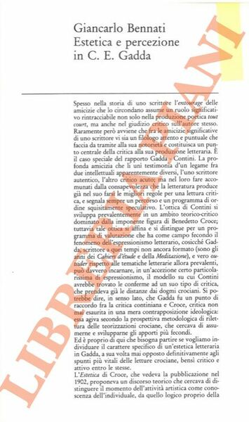 Estetica e percezione in C.E. Gadda.