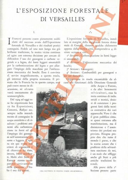 L'Esposizione forestale di Versailles. I. II.
