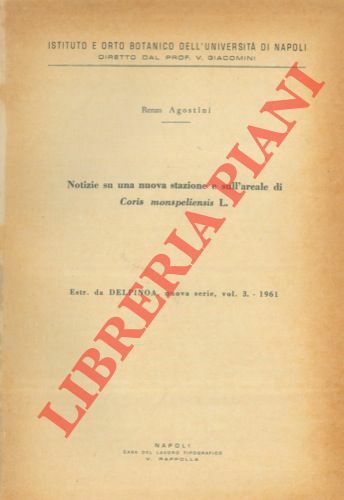 Notizie su una nuova stazione e sull' areale di Coris …